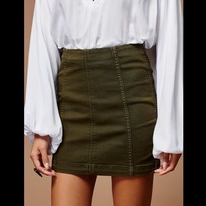 Free People Modern Femme Skirt in Olive / Army
